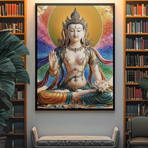 Impresión de Tara Blanca / Arte de la Diosa Budista para la Sanación (Descarga Digital)