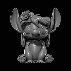 Stitch Wears Lilo tygkruka, behållare och pennhållare STL-fil för 3D-utskrift