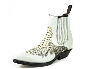 Stivaletti fatti a mano in vera pelle di pitone / Scarpe naturali, Calzature da uomo