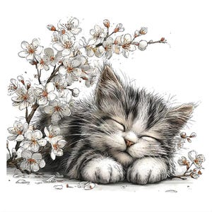 35 grillige lentekatten Clip Arts, aquarel bloemsierkunst, commercieel gebruik, eigenzinnige kat clipart