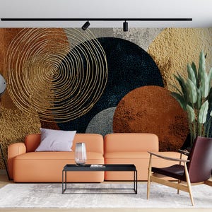 Abstrakt tapet Geometrisk väggmålning Modern självhäftande texturerad avtagbar vinyl