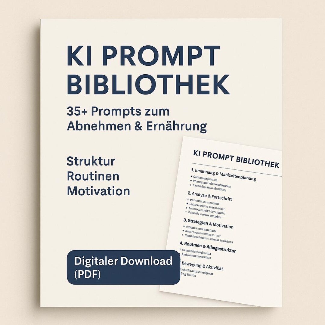 KI Prompt Bibliothek – 35+ Prompts Zum Abnehmen & Ernährung | Struktur