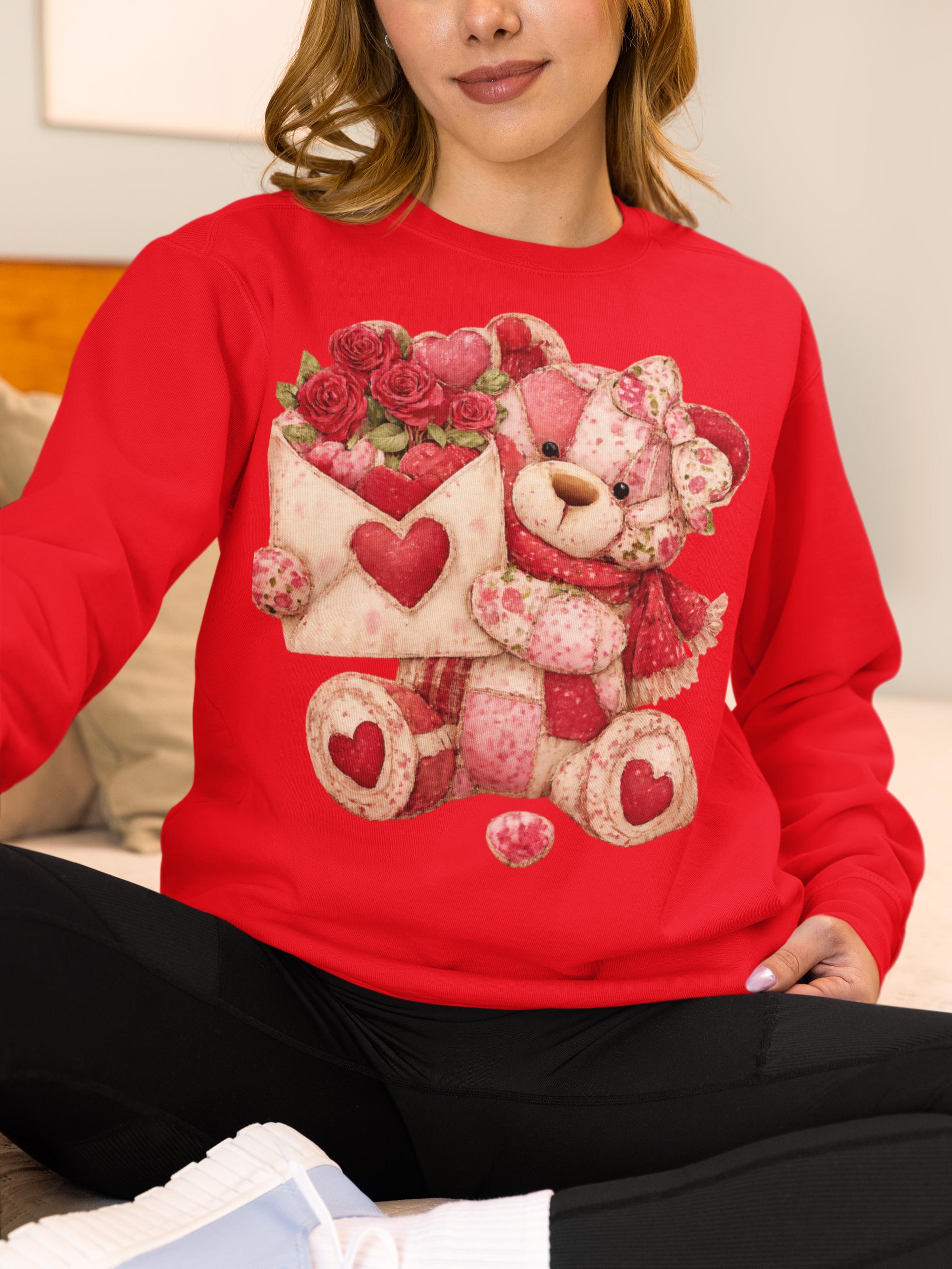 Patchwork Valentine Teddy Bear PNG – Quilted Cozy & Romantic Bear ...