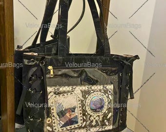 Bolso Ita con cordones y cinta, bolso para exhibir pines de anime