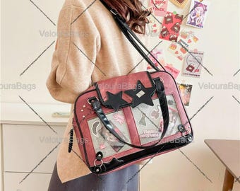 Bolso Ita de piel sintética, expositor de merchandising de anime, bandolera