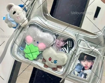 Bolso transparente para el dolor, bolso de hombro, bolso de mujer, versión pequeña para tarjetas, bolso cruzado bidimensional D