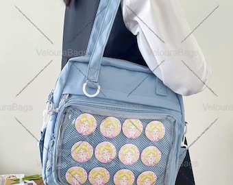 Bolsa Ita para exhibir pines, bolsa para artículos de anime, colores personalizables