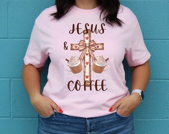Jesus & Coffee Comfort Colors® 1717 T-Shirt | Christian Faith Tee | Religious Graphic Shirt
