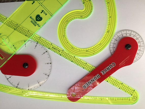 Seam Allowances 3//8/" Mini-Curved Ruler for Pattern Drafting