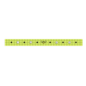 May include: A yellow and black bee illustration on a green and black gridded ruler with numbers 1 through 5.