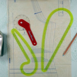 Curve Runner 30cm Sewing Measuring Wheel, tailor sewing ruler, arm scye measure, sleeve cap pattern ruler, armhole ruler, rolling ruler image 9