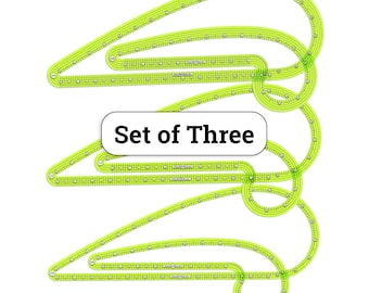 SA Curve Pattern Making Rulers Set of 3: Seam Allowance Tool, Acrylic French Curve