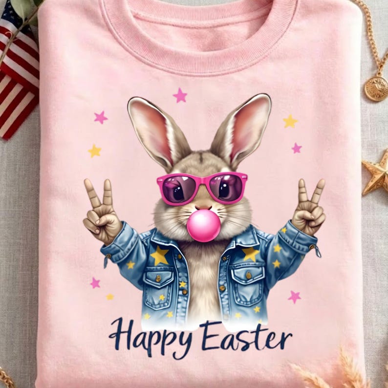 Easter Bunny PNG, Trendy Spring Sublimation Graphic (digital Download ...