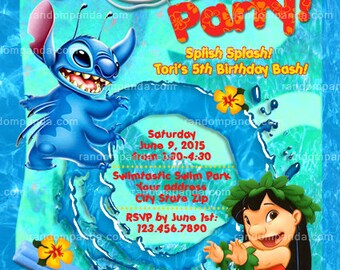 Imprimable Lilo Et Stitch Invitation Lilo Et Point Fete Etsy