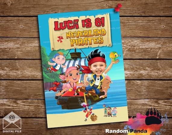 Digital Delivery, BE Pirate Jake Poster, Jake and the Neverland Pirates Party Backdrop Il_570xn