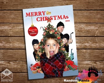 Digital Delivery  Personalize Funny Home Alone Christmas Card