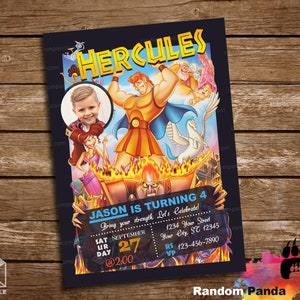 Digital Delivery, Personalize Hercules Invitation, Hades Party, Hercules Invite