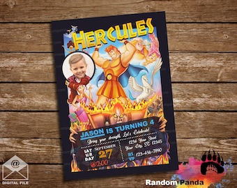 Livraison numérique, Personnaliser l’invitation Hercules, Hadès Party, Hercules Invite
