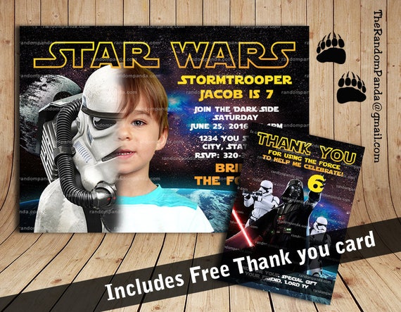 Digital Delivery, Personalize Star Wars Invitation, Stormtrooper Party, Star Wars Birthday Invite Il_570xn