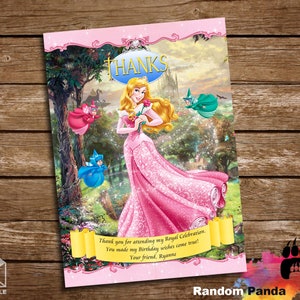 Digitale Lieferung, Dornröschen-Dankeschön-Karte, Prinzessin Aurora Party Danksagung