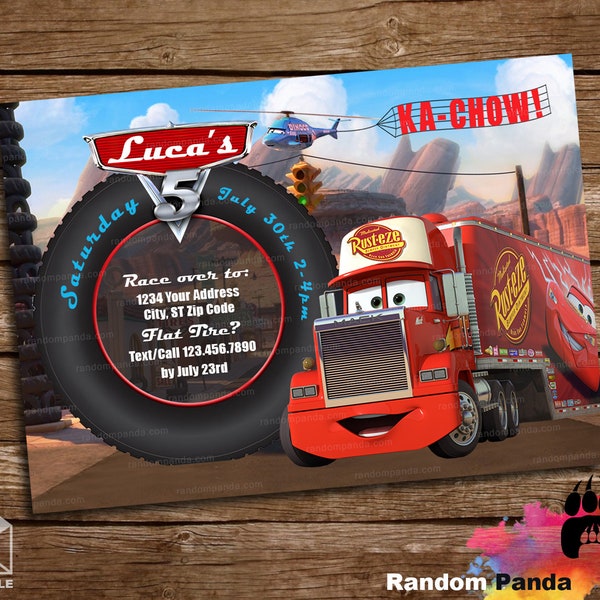 DIGITALE DATEI, Autos Einladung, Mack Truck Cars Party, Mack Truck Birthday Invite