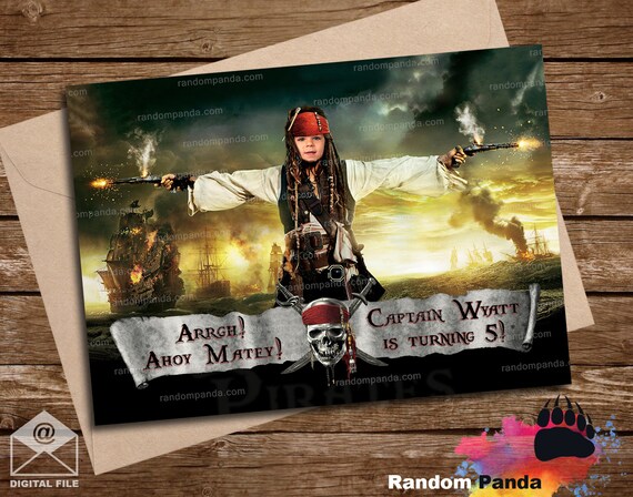 Personalize Funny Pirate Backdrop, Pirates of the Caribbean Poster Il_570xn
