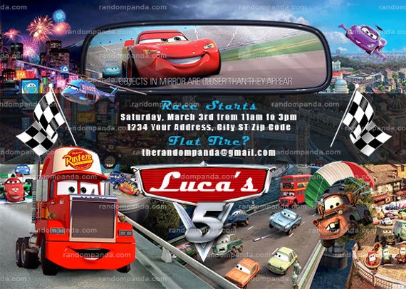 Digital Delivery, Cars Invitation, Mack Truck Birthday Party, Lightning McQueen Invite Il_570xn