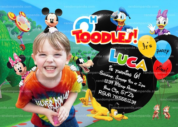 Digital Delivery, Mickey Mouse Invitation, Goofy Party Invite Il_570xn