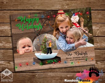 Digital Delivery  Funny Christmas Card, Parents Trapped in a Snowglobe