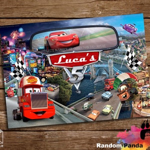 DIGITAL FILE, Mack Truck Cars Bday Party Poster, Lightning McQueen Birthday Backdrop Banner