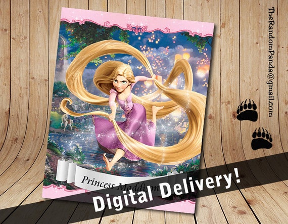 Personalize Kids Poster, Rapunzel Poster, Tangled Party Wall Art Il_570xn