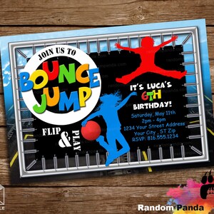 Digital Delivery, Trampoline Invitation, Trampoline Party, Bounce and Jump Party Invite