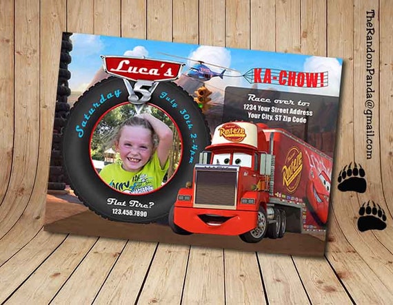 Personalize Disney Cars Invitation, Mack Truck Party, Mack Truck Invite Il_570xn