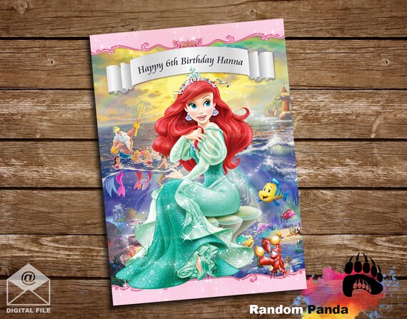 Arielさまオーダーページ DIGITAL FILE, Princess Ariel Bday Party Poster, Little Mermaid
