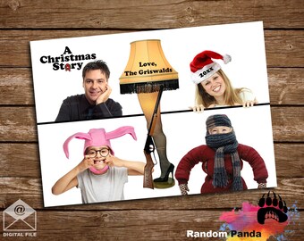 Digital Delivery Personalize Funny Family Portrait Holiday Christmas Card