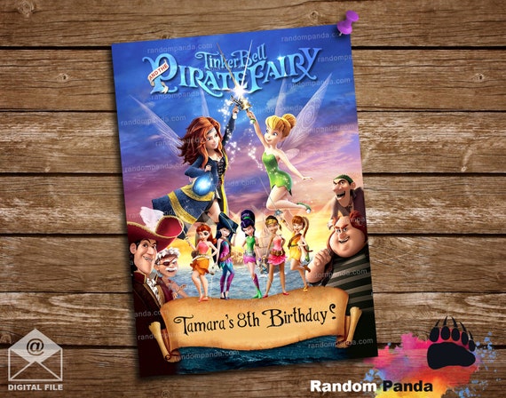 Digital Delivery, Tinkerbell Poster, Tinkerbell and the Pirate Fairy Party Backdrop Il_570xn