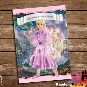 DIGITAL FILE, Personalize Rapunzel Costume Party Poster, Tangled Birthday Backdrop Banner