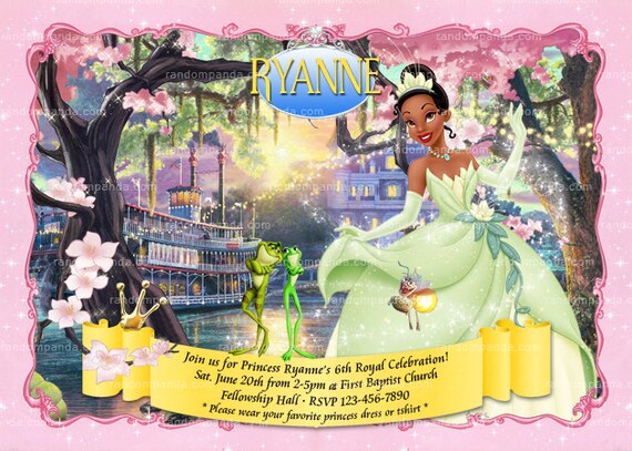 Printable Princess and the Frog Invitation, Princess Party, Tianna Birthday Invite Il_570xn