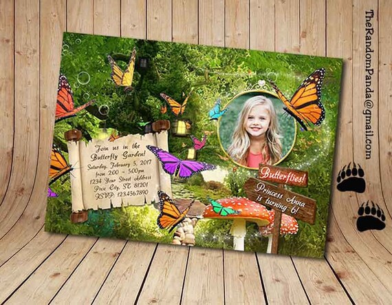 Personalize Butterfly Invitation, Butterfly Princess Party, Butterflies Birthday Invite Il_570xn