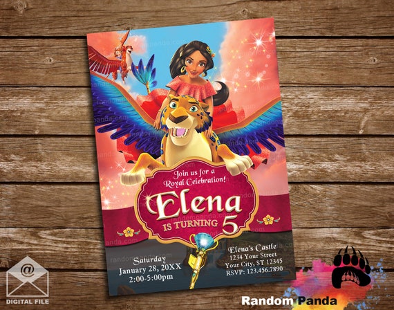 Digital Delivery, Elena of Avalor Invitation, Princess Elena Birthday Party Invite Il_570xn