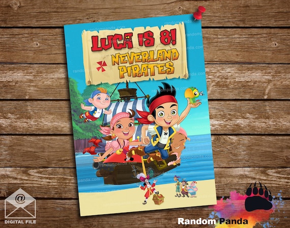 Digital Delivery, Jake and the Neverland Pirates Poster, Pirate Party Backdrop Il_570xn