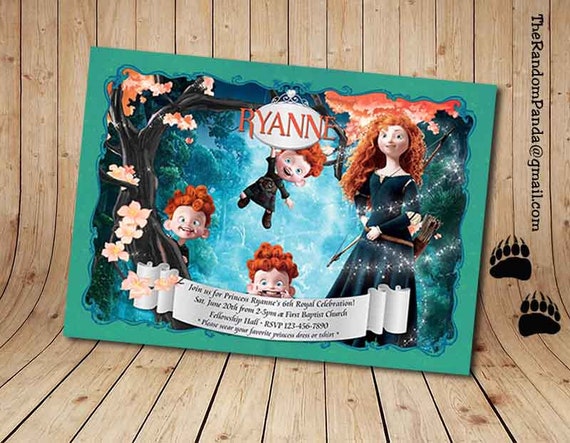Brave Invitation, Disney Princess Party, Princess Merida Birthday Invite Il_570xn