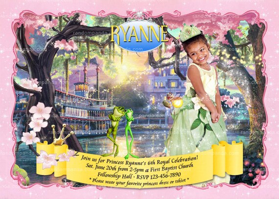 Personalize Princess and the Frog Invitation, BE Tiana Birthday Invite, Princess Tiana Party Il_570xn