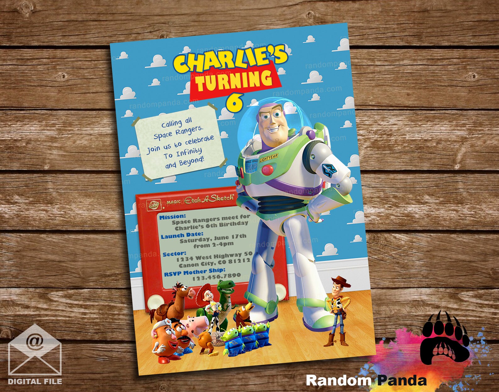 Digital Delivery, Buzz Lightyear Invitation, Space Ranger Birthday Party Invite - Etsy for Buzz Lightyear Invitations Free Printable