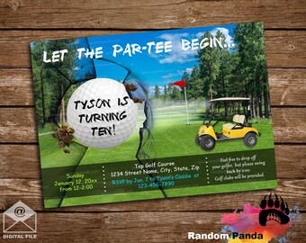 Digital Delivery, Golf Invitation, Retirement Party, Sports Tee Birthday Invite