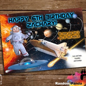 FICHIER NUMÉRIQUE, carte d'anniversaire drôle d'astronaute de costume d'espace extra-atmosphérique