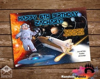 DIGITAL FILE, Funny Outer Space Suit Astronaut Birthday Card