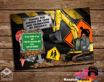 Digital Delivery, Construction Thank you Card, Builder Party