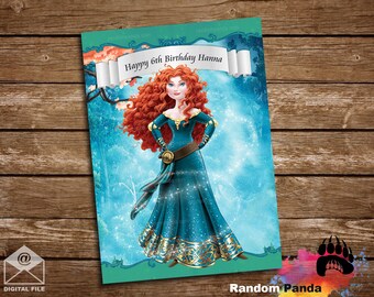 FICHIER NUMÉRIQUE, Princesse Merida Poster, Brave Bday Party Banner
