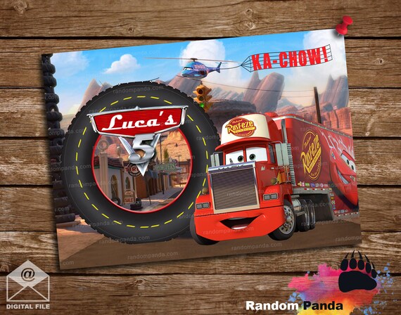 Personalize Mack Truck Poster, Disney Cars Party Backdrop Il_570xn